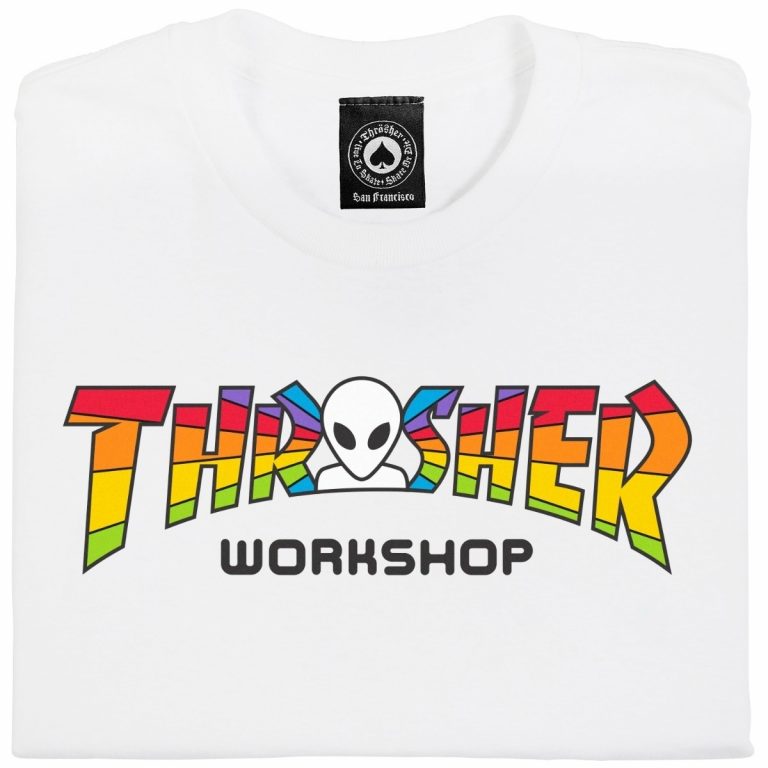 Thrasher X AWS Spectrum White Tee - Thrasher Magazine