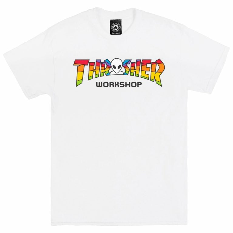 Thrasher X AWS Spectrum White Tee - Thrasher Magazine