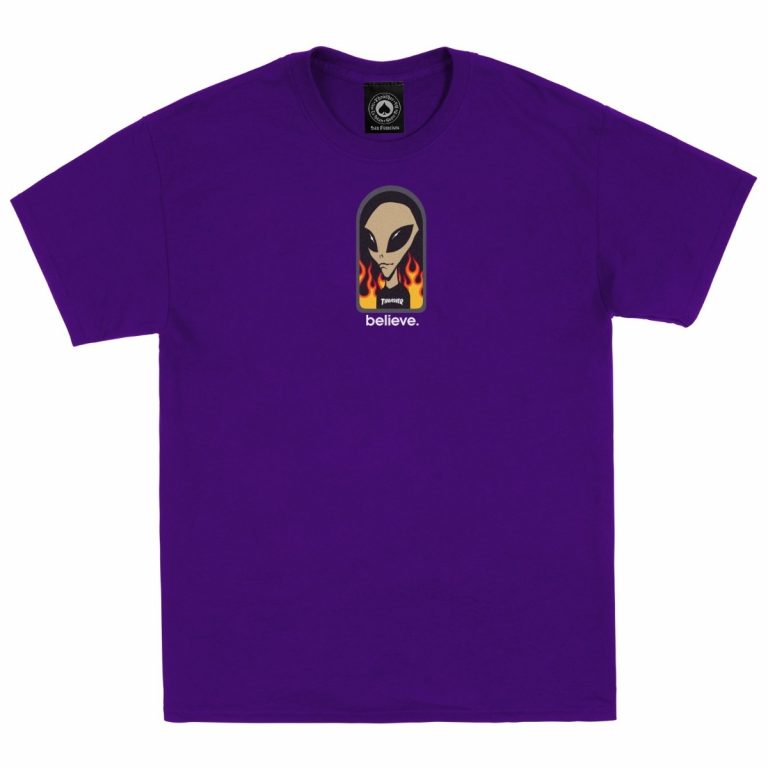 Thrasher X AWS Believe Purple Tee - Thrasher Magazine