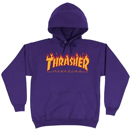 Flame Logo Hood Purple - Thrasher Magazine