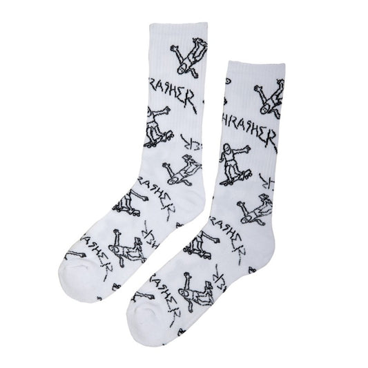 Gonz Crew White Socks - Thrasher Magazine