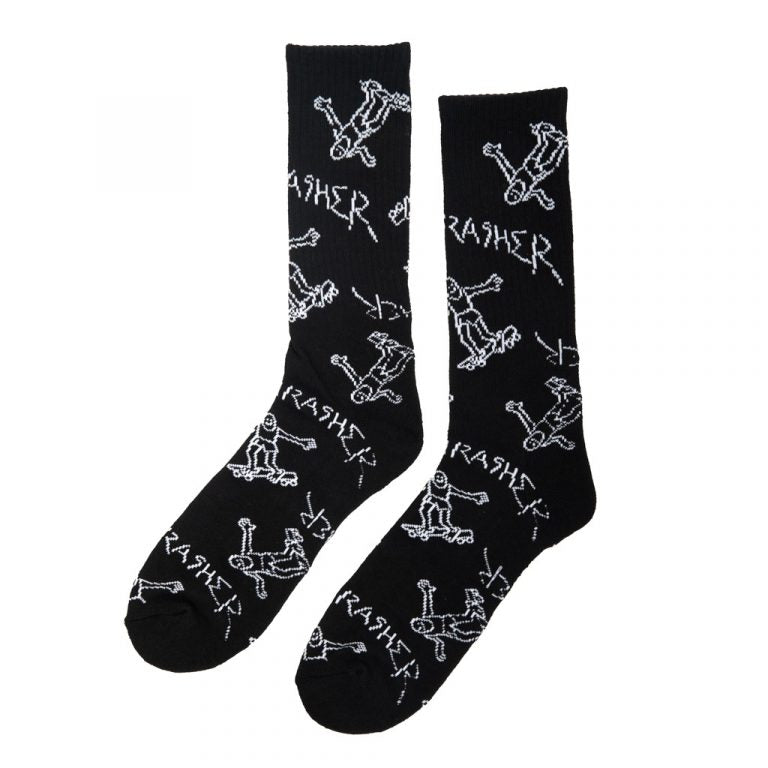 Gonz Crew Black Socks - Thrasher Magazine