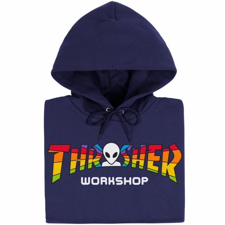 Thrasher X Aws Spectrum Navy Hood - Thrasher Magazine