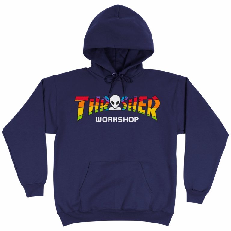 Thrasher X Aws Spectrum Navy Hood - Thrasher Magazine